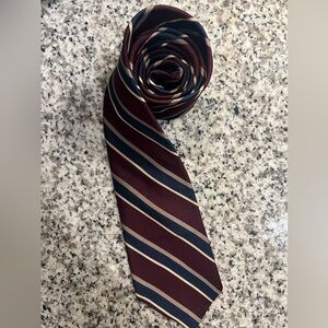 Lord and Taylor- Striped Burgundy and Navy Tie